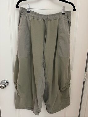 Anthropologie Olive Green Cargo Parachute Pants